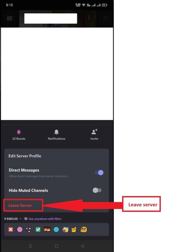How to leave a discord server on Android IOS