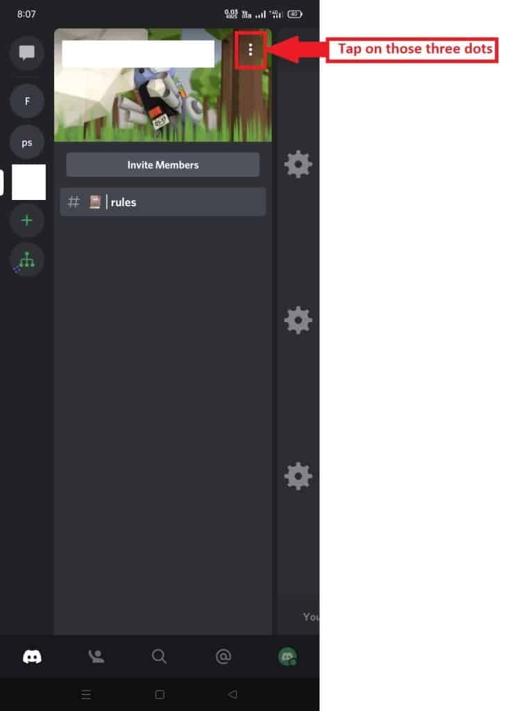 How to leave a discord server on Android IOS