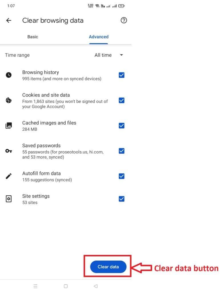 On Android, you can clear your Google history step 5