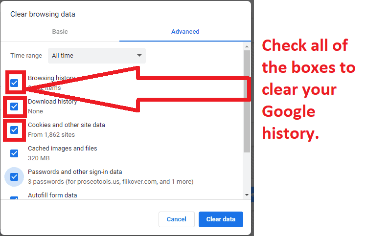 Clear Google History on a Computer step 5