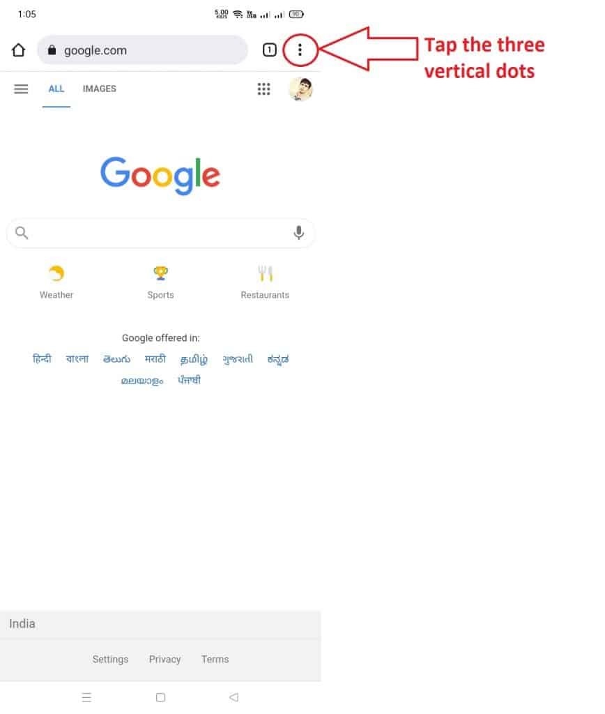 How do you permanently delete browsing history on Android step 2