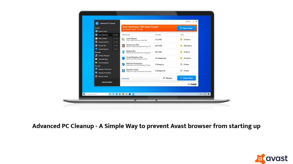 Advanced PC Cleanup - A Simple Way to prevent Avast browser from starting up