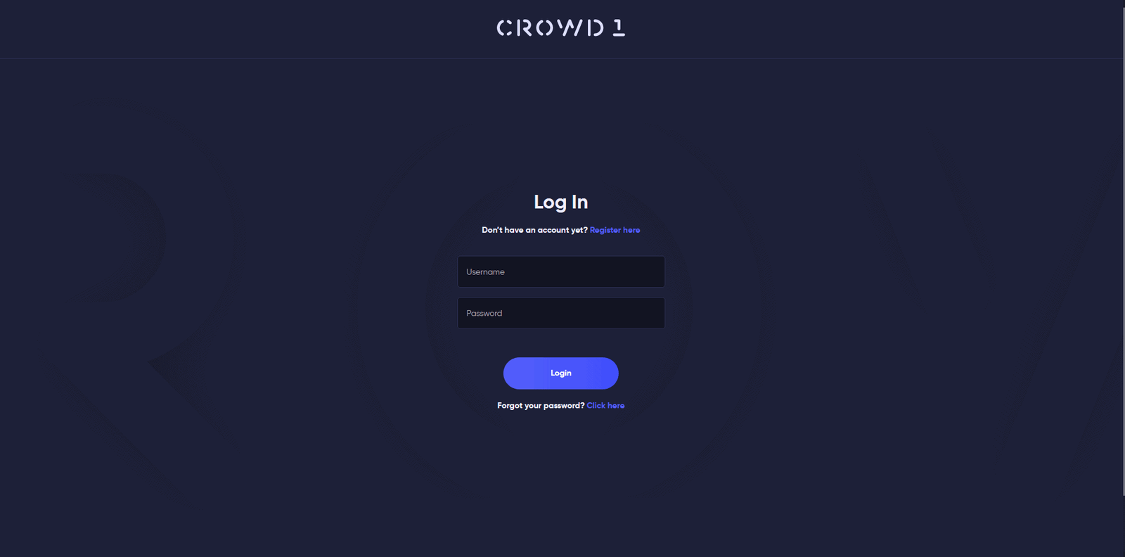 Crowd1 login Page