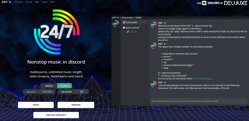 24×7 Discord music bots