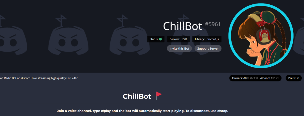 Discord music bots Chill Bot