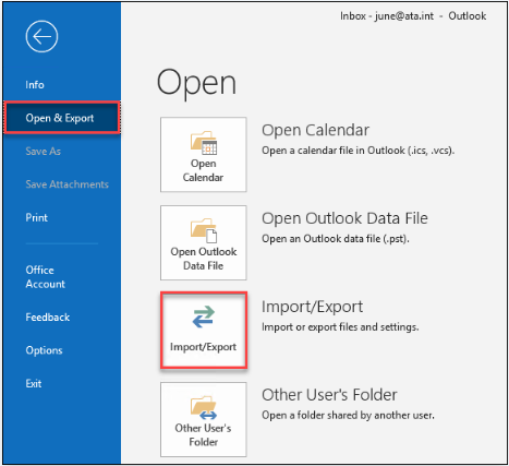 Import PST Files to Outlook using the Outlook Import Wizard Step