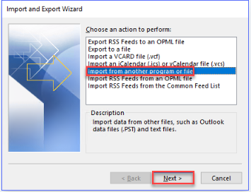 Import PST Files to Outlook using the Outlook Import Wizard