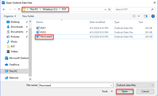 Import PST Files to Outlook using the Outlook Import Wizard