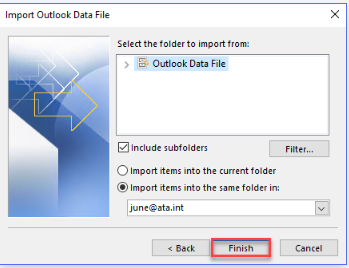 Import PST Files to Outlook using the Outlook Import Wizard