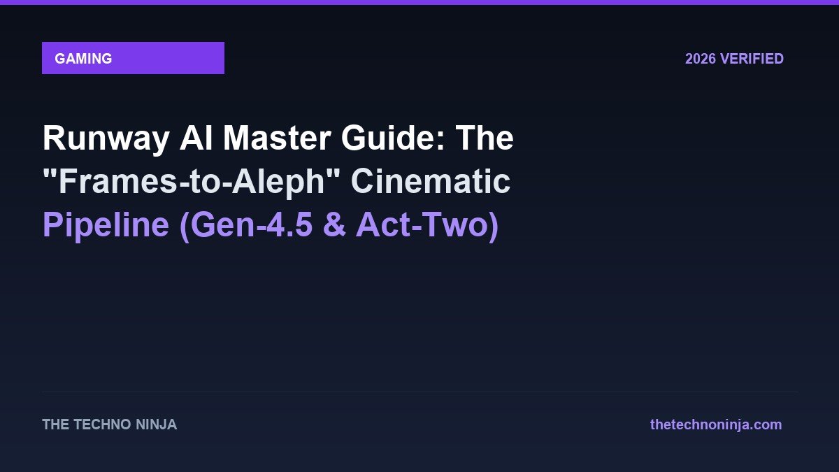 Runway AI Master Guide: The "Frames-to-Aleph" Cinematic Pipeline (Gen-4.5 & Act-Two) - 2026 Verified Review & Guide | The Techno Ninja